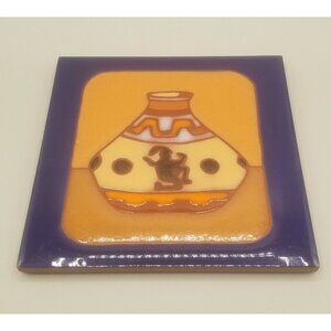 Sun Tile Trivet No 0239 Dancer Pot Estancia NM Hand Painted Southwestern 6"